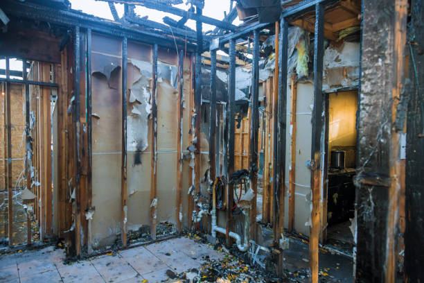 Professional Fire Damage Cleanup technician working in Hainesport, NJ